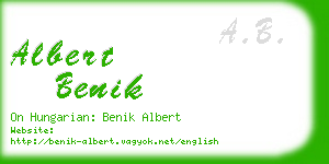 albert benik business card